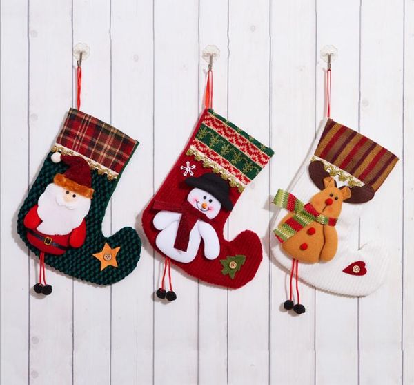 

3 шт./2018 новый стиль рождественские чулки украшения санта-клаус лось снеговик рождественские чулки подарок сумка