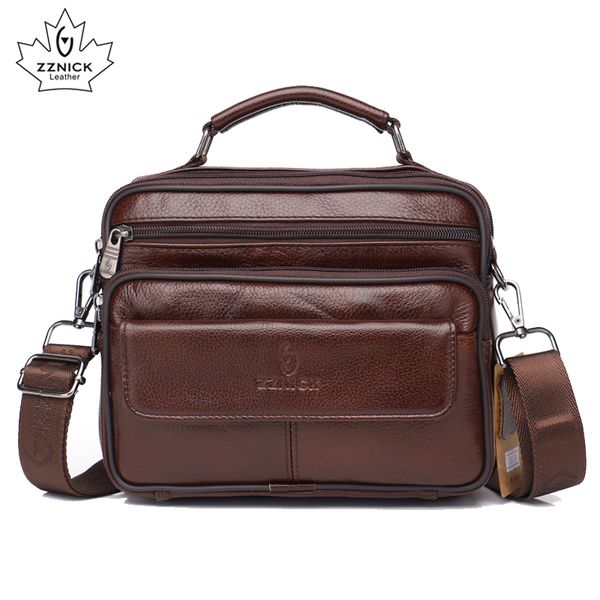 

zznick genuine leather bag handle men bags male shoulder crossbody bags messenger small flap casual handbags men leather bag