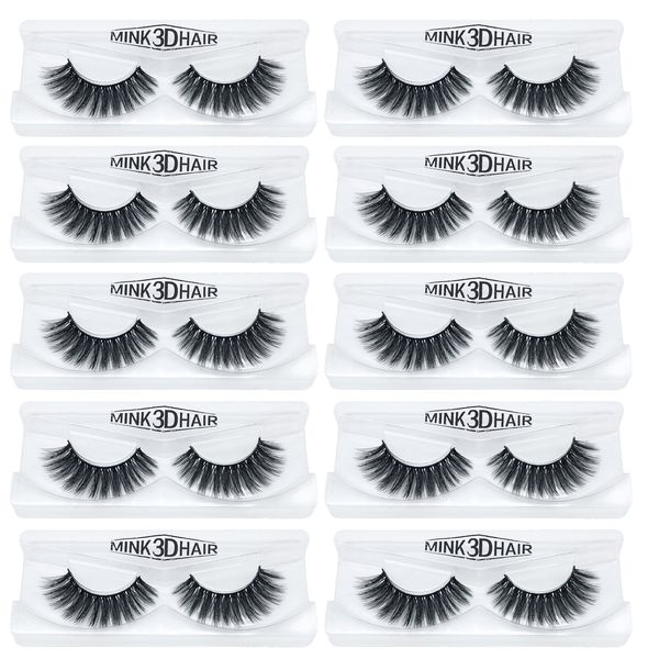 

1Pair/lot 3D mink eyelashes long lasting mink lashes natural dramatic volume eyelashes extension false eyelashes