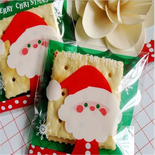 

20pcs self-adhesive santa cookie bag love candy bag mini christmas diy handmade packaging gift