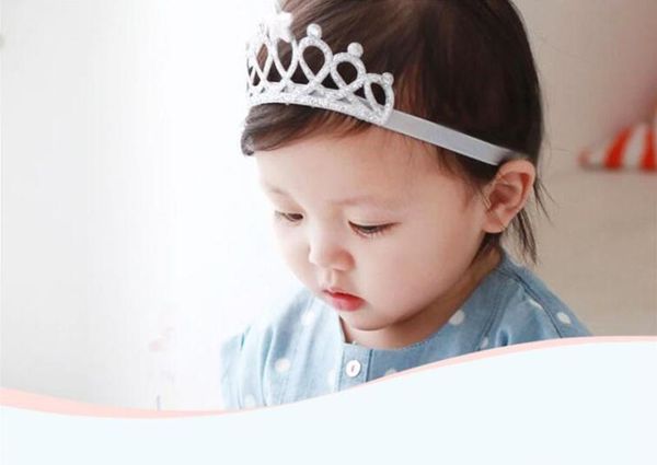 

baby girls headbands sparkle crowns kids grace crown hair accessories tiaras headbands with star rhinestone hair accessories 5 colors by0139, Slivery;white