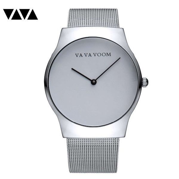 

va va voom men's watch minimalist wrist watch men sport watches clock relogio masculino reloj hombre, Slivery;brown