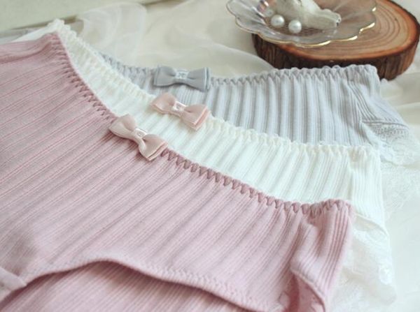 

100% real ps 2018 new arrival stretchy solid rib cotton cute kawaii thong briefs panties underwear lingerie knickers wp462, Black;pink