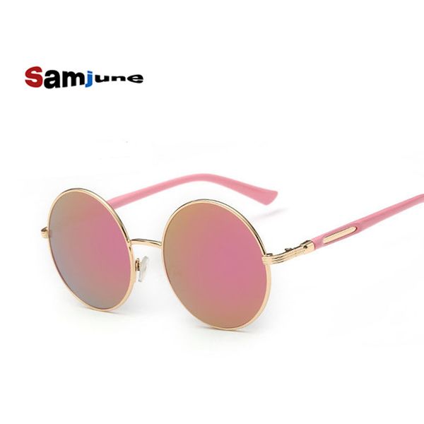

samjune vintage round sunglasses women reflective sun glasses female women's shades brand lunette de soleil uv400, White;black