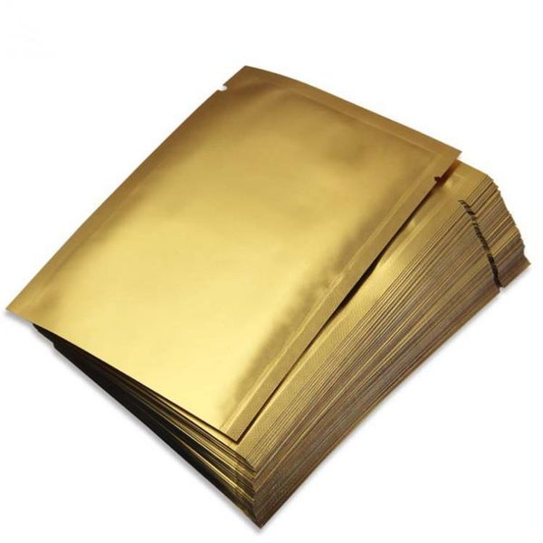 

Wholesale Small Matt Gold Open Top Aluminizing Bag Facial Mask Powder Herbal Packaging Bag Heat Sealing Foil Pouch