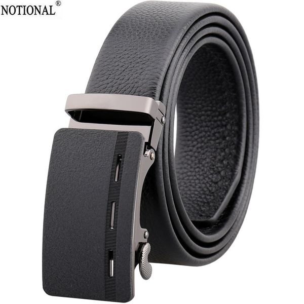 

notional leather belt men male genuine leather automatic buckle fashion designer high quality mens belts black nx2320, Black;brown