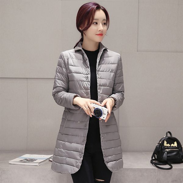 

wholesale- spring autumn basic jackets cotton padded fashion ultra light women parka, Black