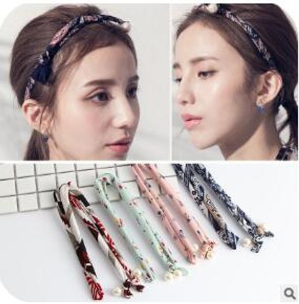 Double Bead Fabrics Korea Diy Dual Band Hair Bands Multi Twist