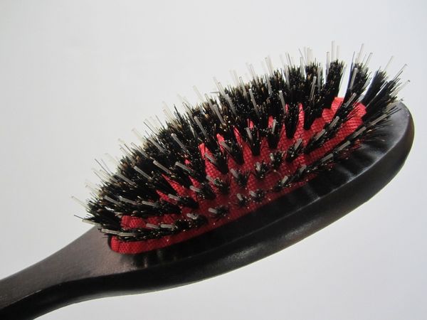 

2017 wild boar bristle hair extension brush excellent natural bristle hair brushes plastic comb ing, Silver