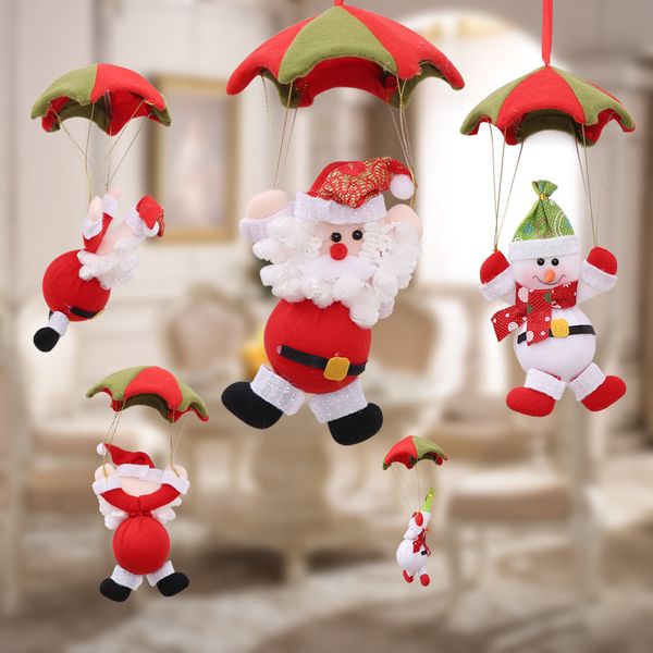 Christmas Home Ceiling Decorations Parachute 24cm Santa Claus Snowman New Year Hanging Pendant Christmas Decoration Supplies Decorating Christmas