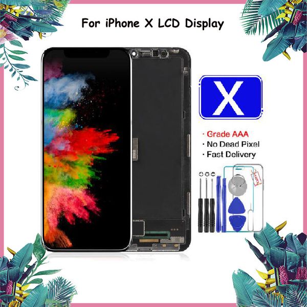 

For iphone x lcd di play black color touch creen 3d touch digitizer complete creen with frame full a embly replacement part 5 8 quot