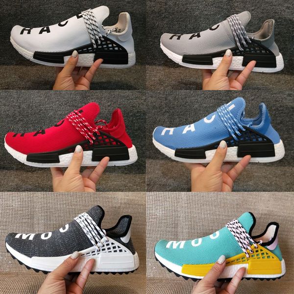 

2020 mens human race men outdoor shoes pharrell williams pharell yellow human races mens womens nmds trainers sports sneakers size 36-45