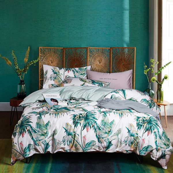 

american pastoral style pure cotton 60s egyptian cotton bedding set geometric flower pattern tribute silk duvet cover pillowcase