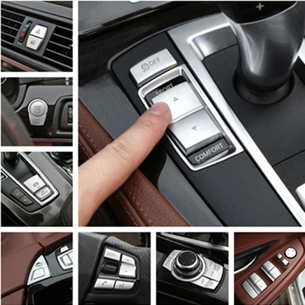 

Chrome ABS Car interior Buttons Sequins Decoration Cover Trim Decals for BMW 5 series f10 f18 520 525 528 530 2011-17