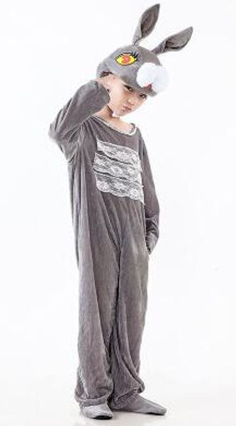 

new style the 2018 children cosplay grey rabbit white pig white horse suitable for boys and girls stage costume long style dancing clothes, Black
