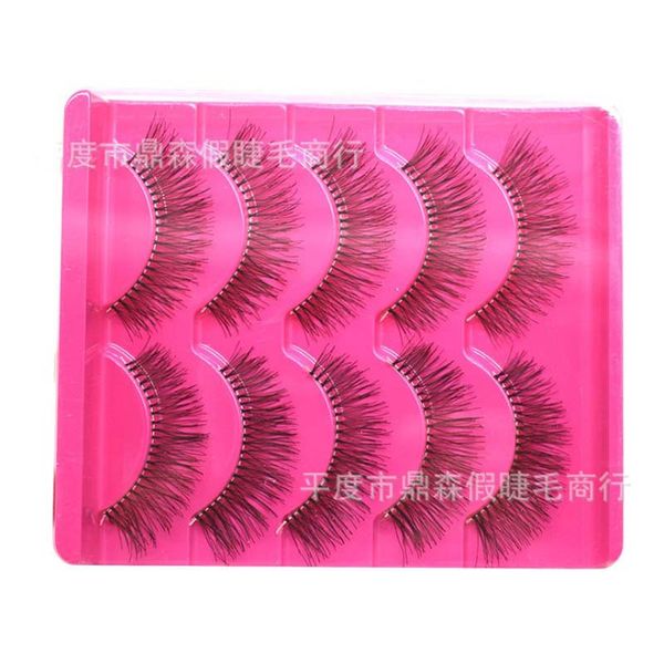 

5 pairs clear band women's fashion handties natural false eyelashes cross winged false eyelashes extension beauty makeup tools