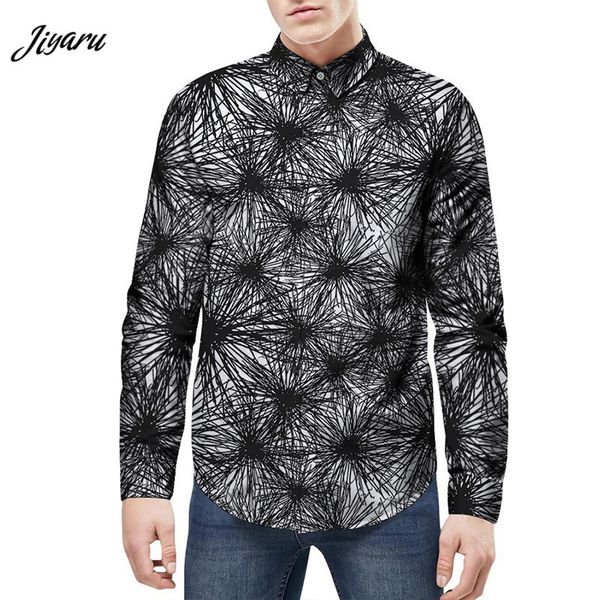 

men shirts autumn winter men long sleeve shirts turn-down collar male print clothing daily wear casual male clothes, White;black