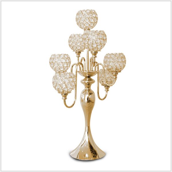 

crystal silver/gold candle holder metal candle stands for wedding candelabra centerpiece propsr x-mas candlestick h/69cm