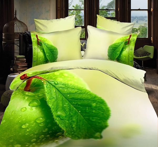 Home Bedding Green Leaf Linen Set 3d Oil Printing Bedding Set
