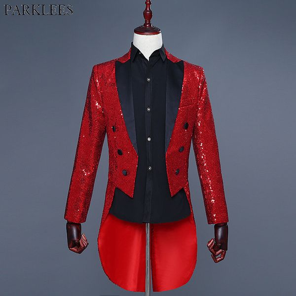

mens red sequins suit blazer jacket 2018 brand new nightclub dj club stage singer costume blazer men wedding party suit blazers, White;black
