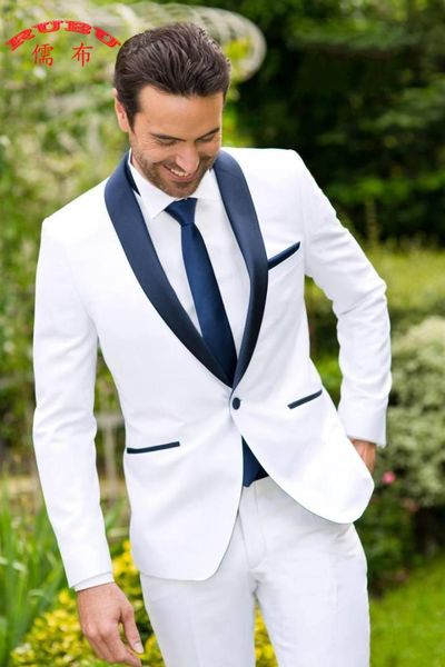 

latest classic design white groom tuxedos groomsmen man suit mens wedding suits bridegroom business suits (jacket+pants, White;black