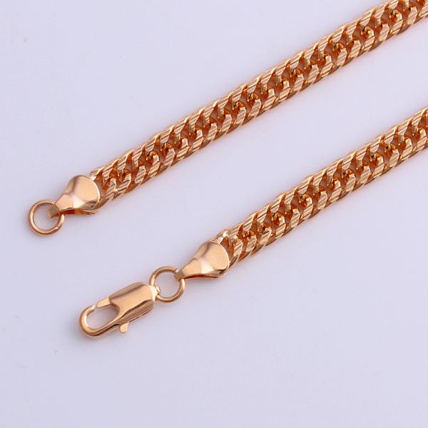 

fashion men's necklace 60cm wide copper material gold chain, Silver