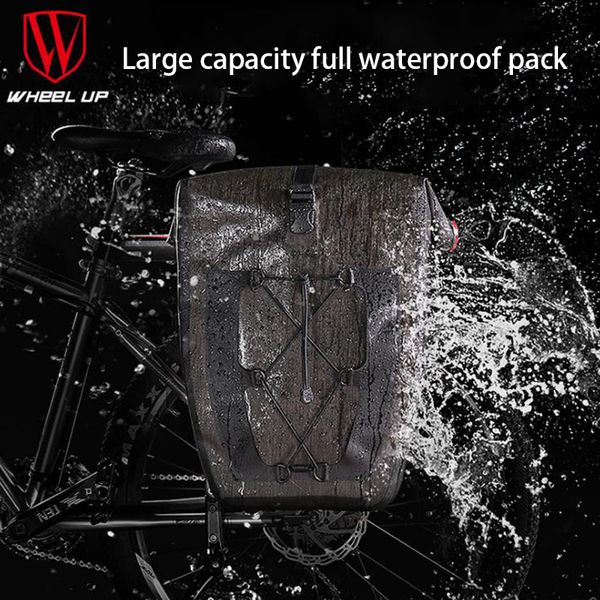 

wheel up cycling bike bicycle bag 27l full waterproof travel riding mtb road bike rear bag tail seat pannier rear seat trunk