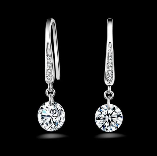 

korean exquisite zircon diamond earrings, Golden;silver