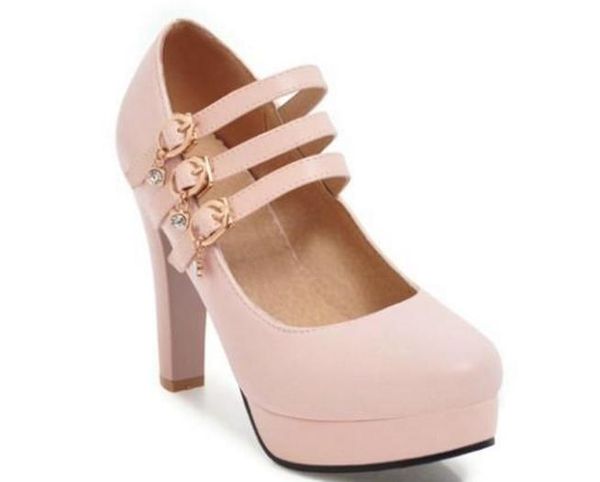 

women's shoes in spring and autumn high coarse heel round head @229, Black