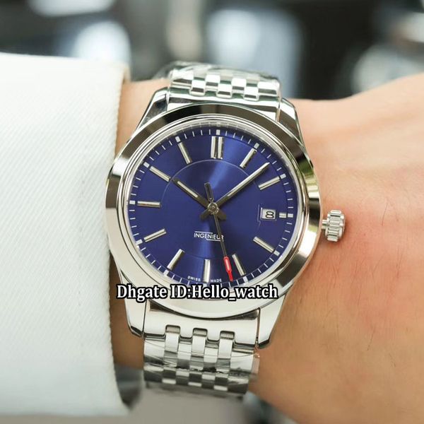 

new date ingenieur family blue dial japan miyota 8215 automatic mens watch sapphire glass stainless steel band gents sport watches, Slivery;brown