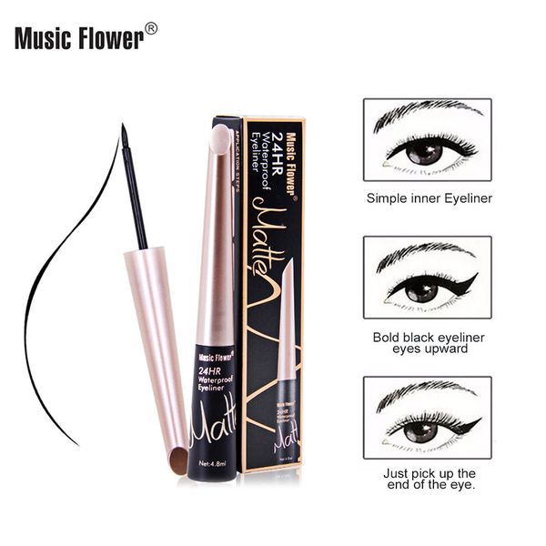 

brand waterproof liqiud eyeliner 24h long-lasting quick-drying smudge-proof delineador black eyelid delineador cosmetic tool