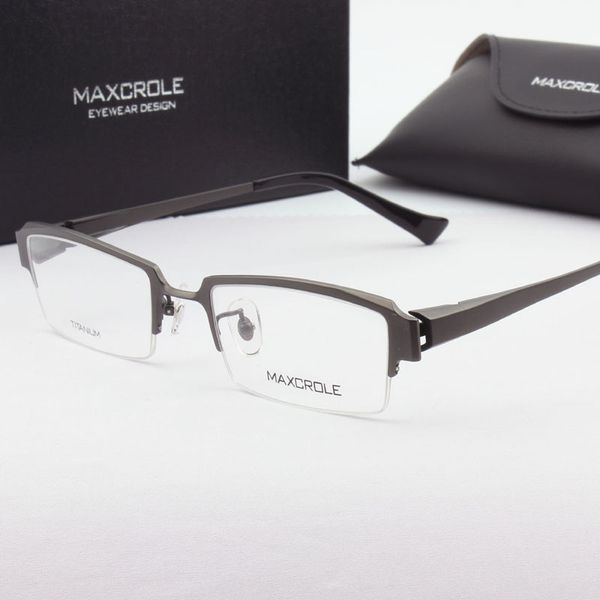 

square japanese pure titanium eyeglasses women men's 2017 semi rimless computer myopia optical glass oculos de grau lunette, Silver