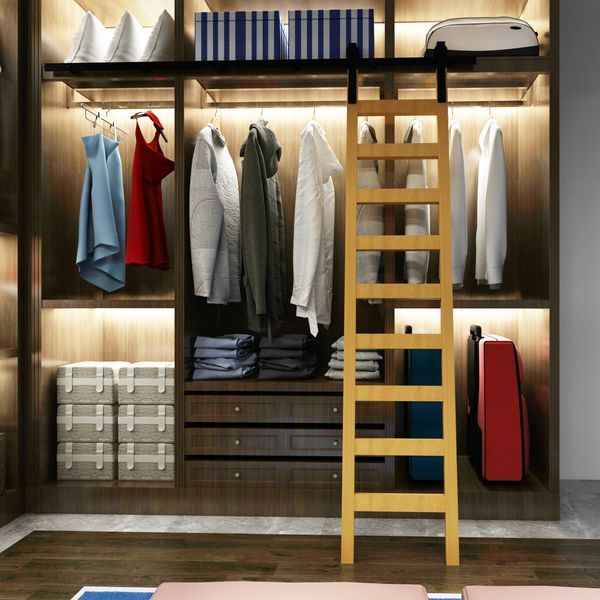

kinmade library rolling ladder hardware kit 6ft 6.6ft 8ft 10ft 12ft 13ft 16ft track/rail