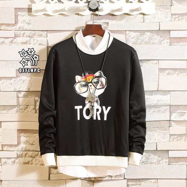 

autumn winter keep warm fashion casual men coat sweater long sleeves men hoodies & sweatshirts men clothing circular collar pullover ay92, Black