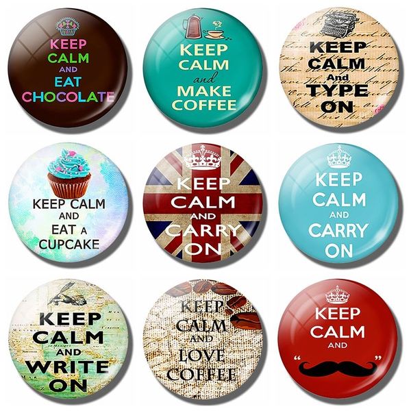 1o Pcs Keep Calm And Carry On Quotes 30 Mm Fridge Magnet Cat Pet Glass Cabochon Magnetic Refrigerator Stickers Note Holder Home Decor Fun Refrigerator