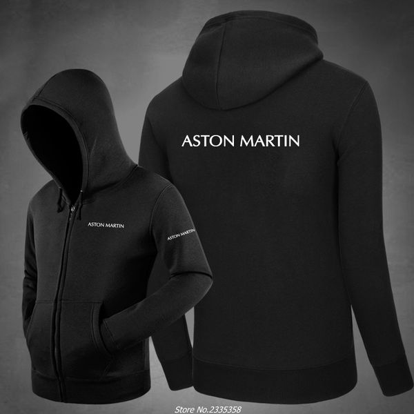 

2018 winter autumn hoodies aston martin men zipper sweatshirt men streetwear coats unisexprint hoodies jackets, Black