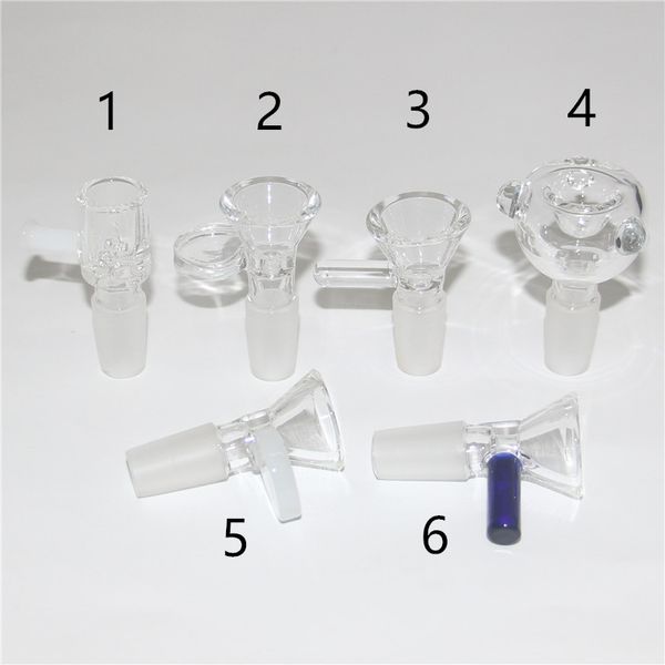 Tigelas de vidro tigela tigela 14mm / 18mm tamanho masculino mistura cores para tubos de água Dab equipamentos de petróleo acessórios de fumo DHL