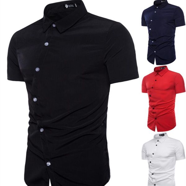 

2018 new arrival fstmetors casual shirts short turn-down collar casual broadcloth regular solid single breasted shirts, White;black