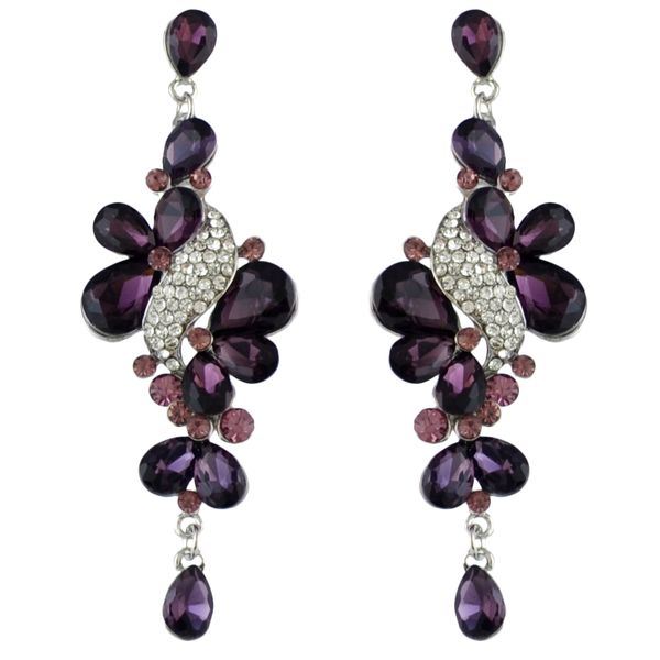 

4 цвета мода чешский серебряный сплав кристалл rhinestone падение мотаться серьги женщин ювелирные изделия, Golden