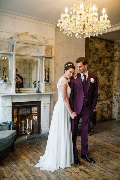 

vintage purple mens suits notched lapel tuxedos for men wedding suits for men two button grooms suits (jacket+pants+vest+tie, White;black