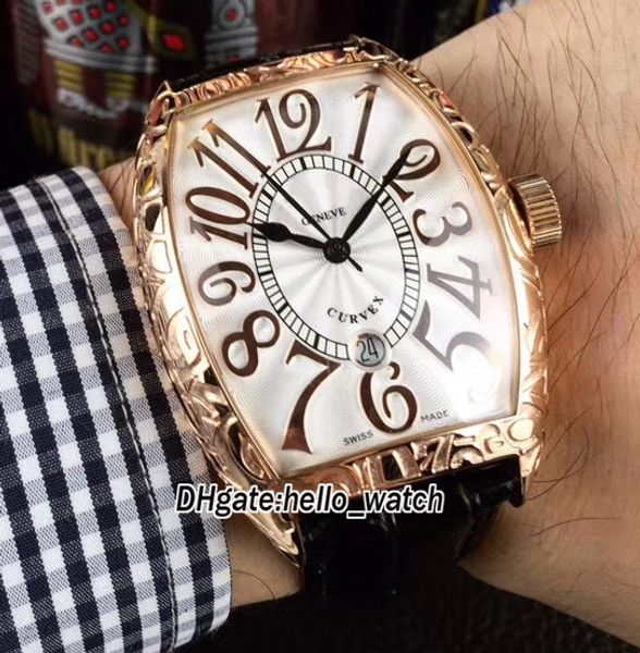 A buon mercato Nuovo 4 colori CINTREE CURVEX quadrante bianco automatico orologio da uomo in oro rosa incrinato orologi cassa cinturino in pelle orologi da uomo di alta qualità