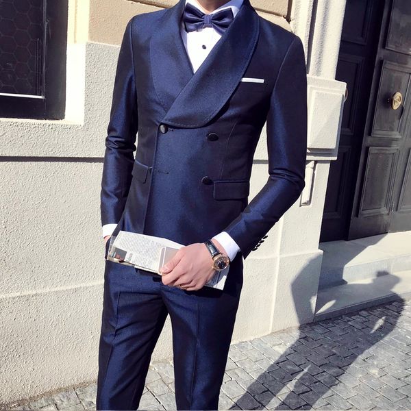 

morning suit double breast wedding prom suit terno slim fit vestito uomo big collar side slit dress smoking, White;black