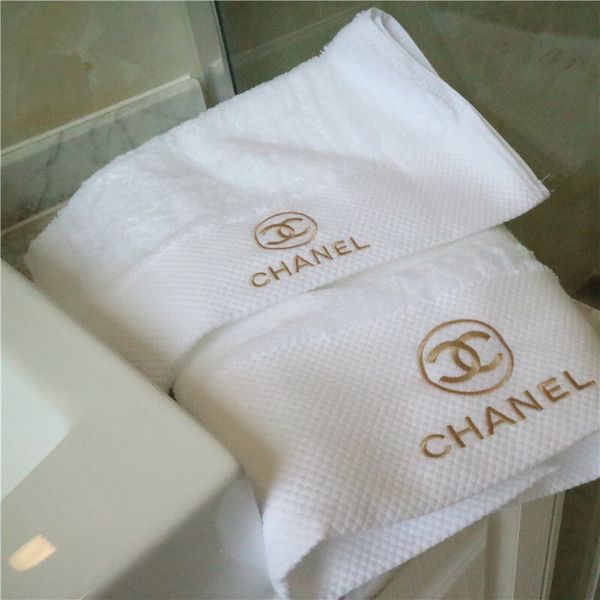 

luxurious brand towel x letter gold thread embroidery towel 2 pieces suit skin friendly soft white bath towel grade