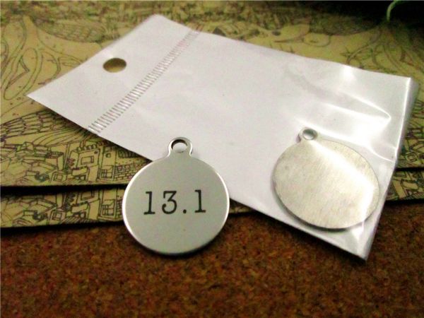 

40pcs--"half marathon 13.1 miles"stainless steel charms more style for choosing diy charms pendants for necklace, Bronze;silver