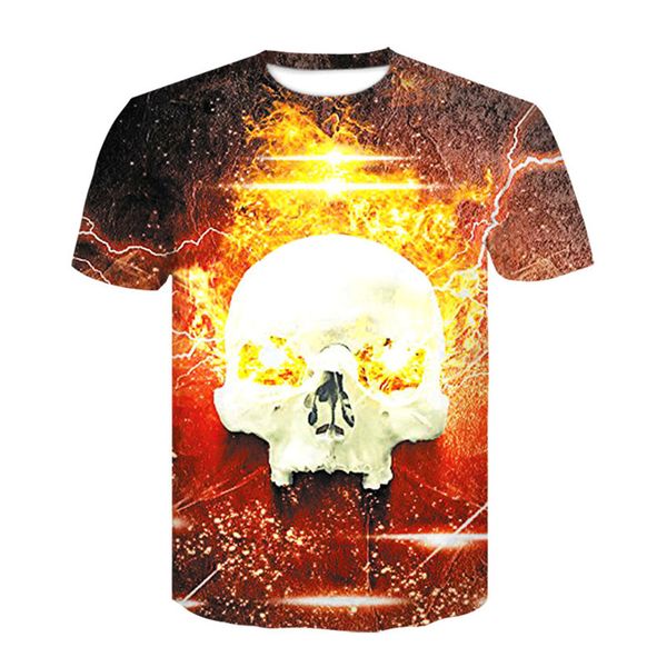 

fashion skulls of horror latest harajuku style t-shirt 3d printed women/men short sleeve t-shirt casual t-shirt k468, White;black