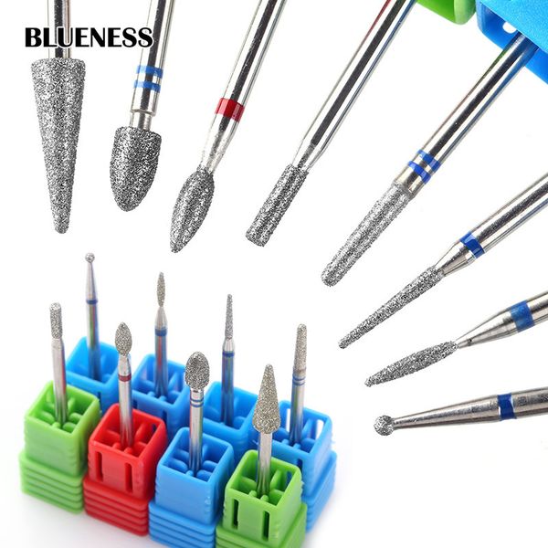 

blueness 8 style diamond nail drill bits milling cutter burr electric drill manicure machine nail art accessories equipment, Silver