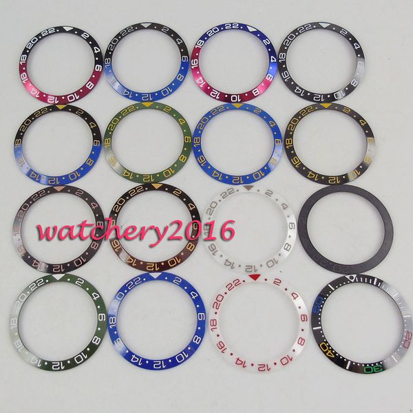 

38mm black blue white green ceramic / titanium watch bezel insert fit for 40mm automatic men's watch