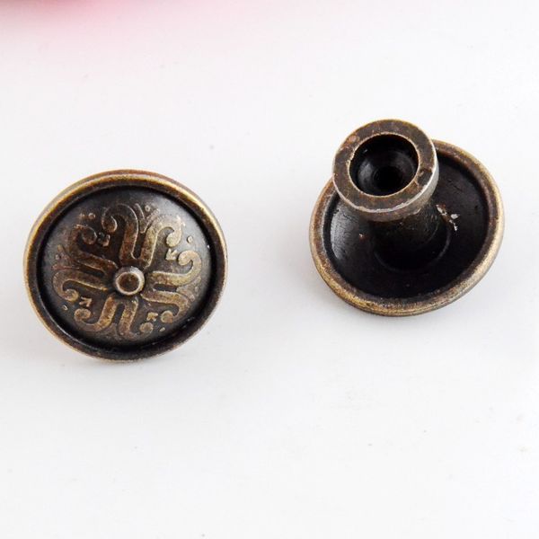 

2pcs jewelry wooden box pull handle dresser drawer for cabinet door round antique bronze 26x22mm(not with screw) f1005