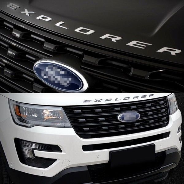 

fit for ford explorer 2011-2018 sport silver black hood emblem letters gloss finish