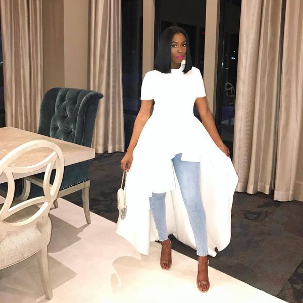 

length of front and rear wave 4 color optional suit-dress, Black;gray